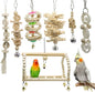 Deloky 7 Packs Bird Parrot Swing Chewing Toys-Hanging Bell Bird Cage Toys by Unknown