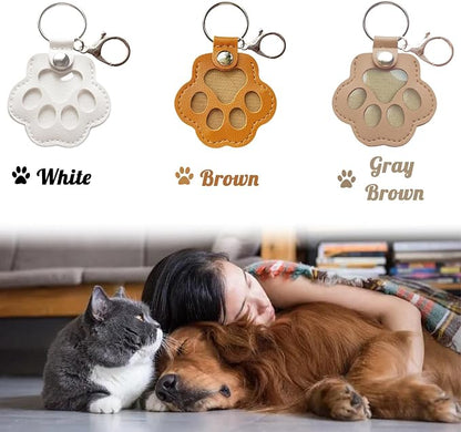 Dog Hair Keychain, Leather Pet Hair Collector Keychains, Pet Fur Keepsake Gift - Image 2