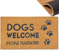 Assaoy Dogs Welcome People Tolerated Doormat Dog Welcome Funny Door Mats by Assaoy
