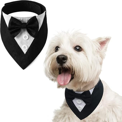 FUAMEY Dog Tuxedo for Small Dogs, Dog Formal Suit Dogs Attire Pet Bow Tie Puppy by FUAMEY