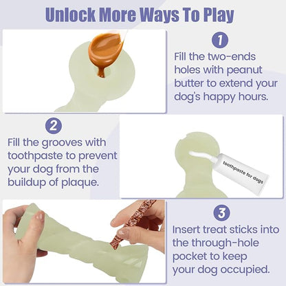 Glow in The Dark Dog Chew Toy, Rubber Dog Toys to Keep Them Busy, Interactive - Image 4