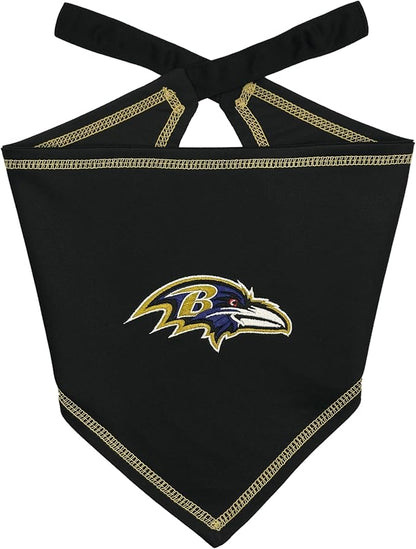 Pets First NFL Baltimore Ravens TIE Bandana, Size Small/Medium. Dog Bandana by PETSFIRST