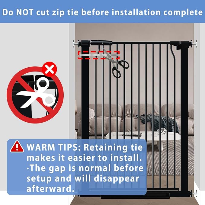 40.5" Extra Tall Baby Gate for Stairs, 29.5"-40.5" Extra Wide Dog Gate Indoor - Image 6