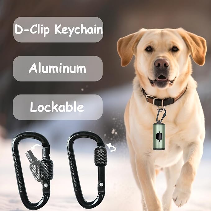 Metal Dog Poop Bag Holder w/Leash Clip|Durable Scratch-Resistant Aluminum|15 - Image 3