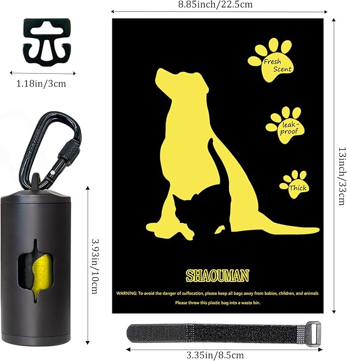 Metal Dog Poop Bag Holder w/Leash Clip|Durable Scratch-Resistant Aluminum|15 - Image 4