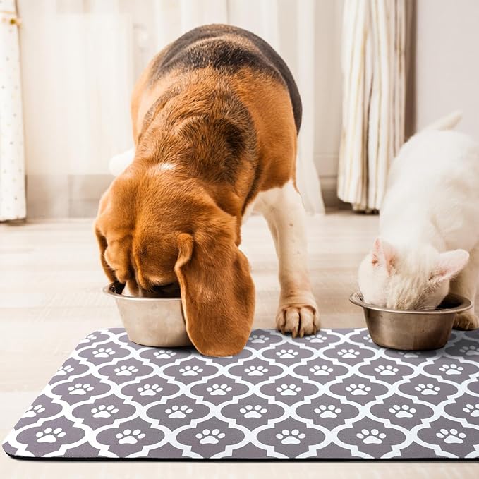 Dog Food Mat 16X24 Inch Pet Feeding Absorbent Mats - Image 7