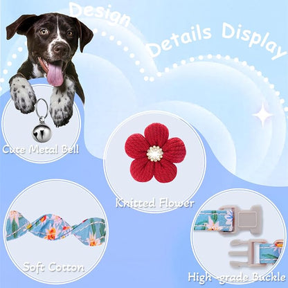 Small Dog Collar with Flower, Puppy Collar - Image 2