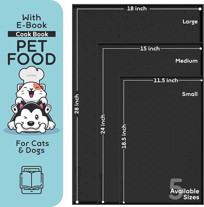 Dog Food Mat - 28x18 Raised Edges Dogs Mat - Image 2