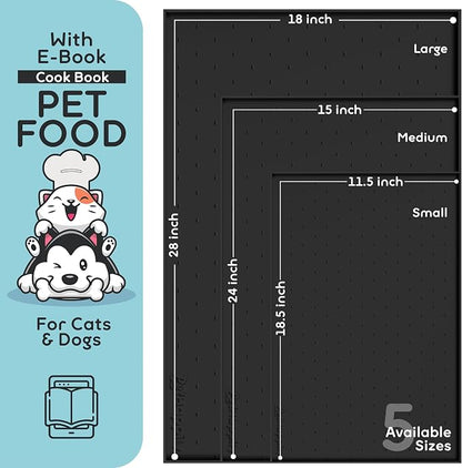 Dog Food Mat - 28x18 Raised Edges Dogs Mat - Image 2