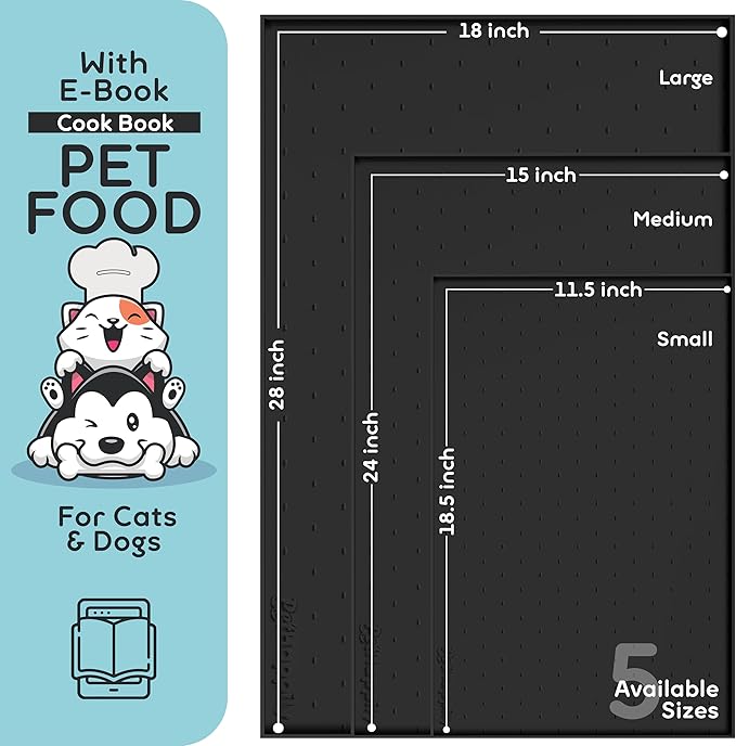 Dog Food Mat - Raised Edges Dogs Mat - Image 2