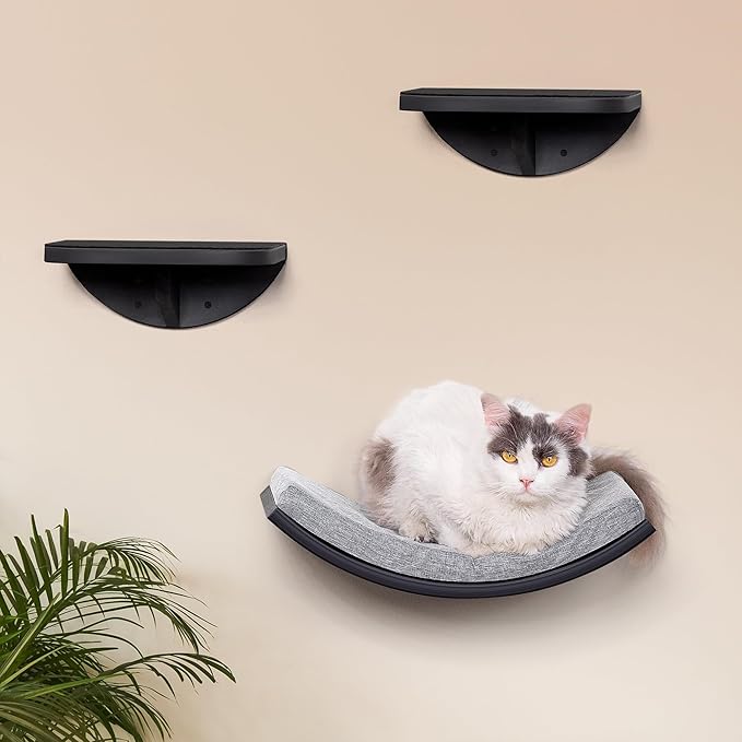 2-Piece Cat Wall Steps with Grey Felt Pads, Floating Cat Wall Perches and - Image 5