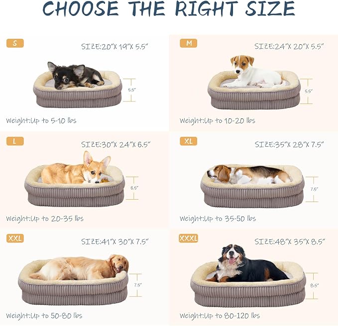 Orthopedic Dog Bed for Small Dogs Breeds, High Density Egg Crate Foam Dog Sofa - Image 5