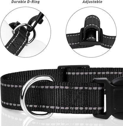 TagME Reflective Nylon Dog Collars, Adjustable Classic Pet Collar - Image 3