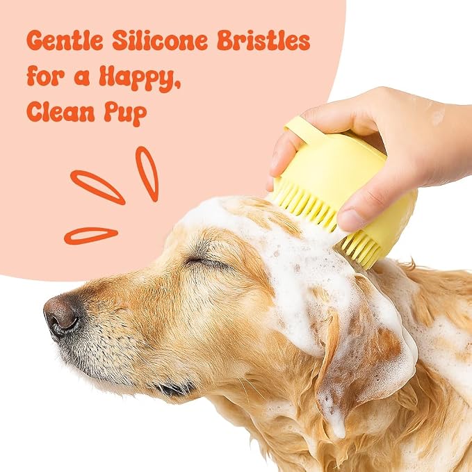 HamInWay Dog Bath Brush, 2-in-1 Dog Grooming Brush - Image 5