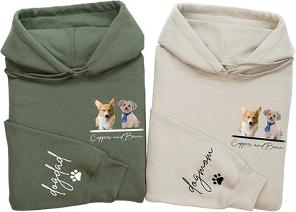 Custom Pet Sweatshirts with Photo and Name, Personalized Dog Sweatshirt by Unknown
