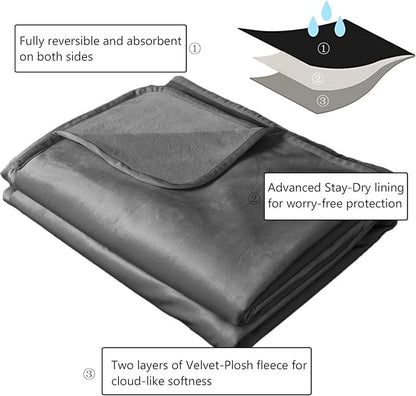 Ameritex Pet Bed Blanket Reversible 100% Waterproof Velvet Super Soft - Image 2