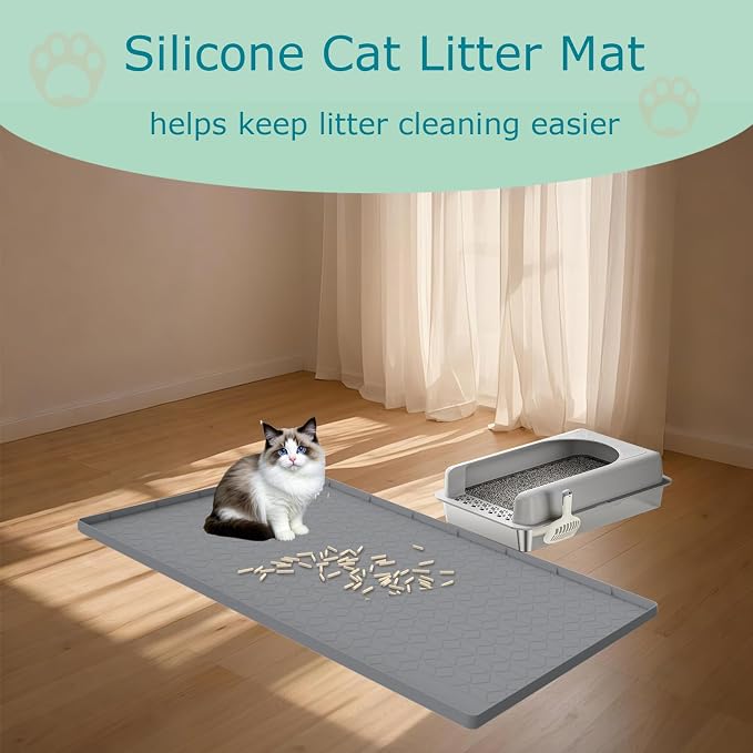 Cat Litter Mat for Litter Box, Silicone Large Cat Litter Trapping Mat - Image 6