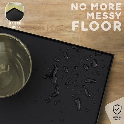 Dog Food Mat - 24x15” Large Silicone Pet Food Mat, Raised Edges - Image 5