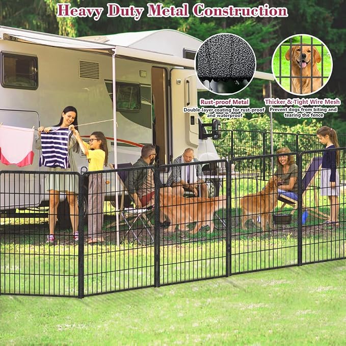 Dog Playpen Outdoor, 40 inch 10 Panels Heavy Duty Dog Fence - Image 3