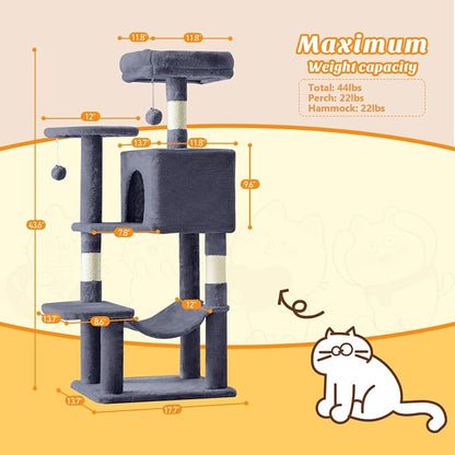 Cat Tree Tower 44 Inch, Small Cat Tower - Image 2
