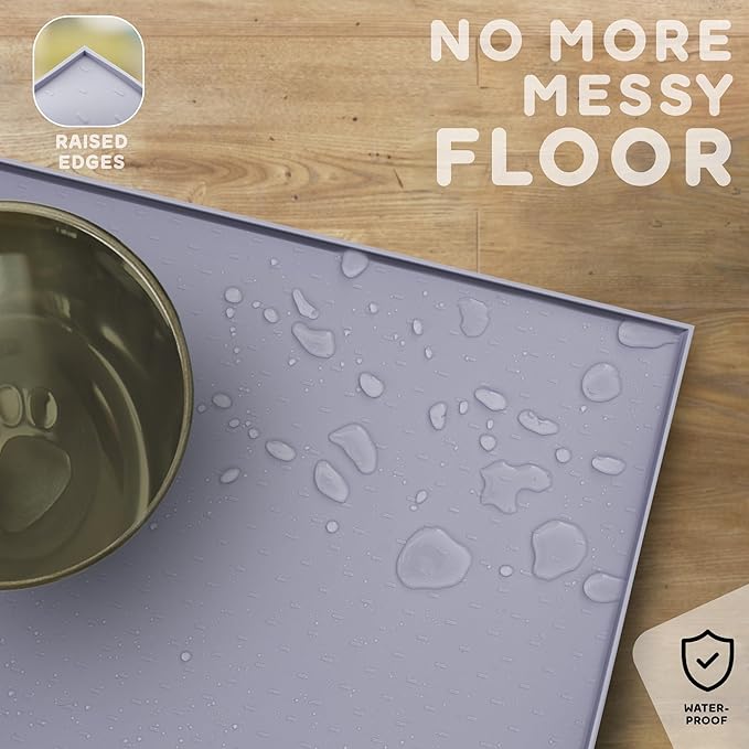 Dog Food Mat - 28x18 Raised Edges Dogs Mat - Image 5