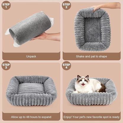 Cat Beds for Indoor Cats, Square Self Warming Cat Bed Orthopedic Pet Bed - Image 6