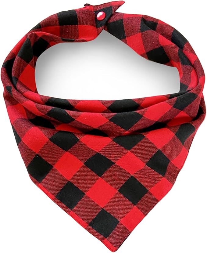 Christmas Plaid Dog Bandana by ZIRVYIR