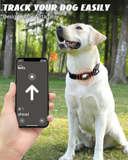 Joytale Airtag Dog Collar, Dual D-Rings, Waterproof Reflective Pet Collar - Image 2