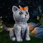 Solar Cat Garden Statues Outdoor Decor by Unknown