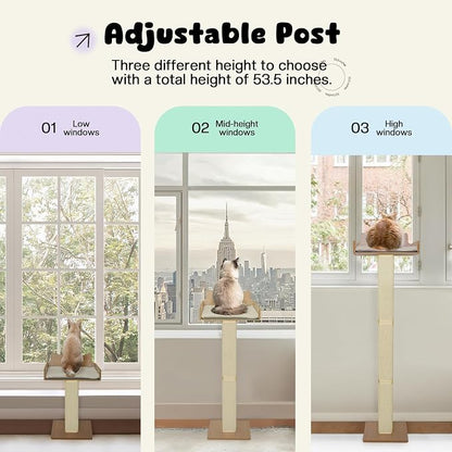 Cat Window Perch with Thick Sisal Scratching Post, Cat Hammock - Image 6