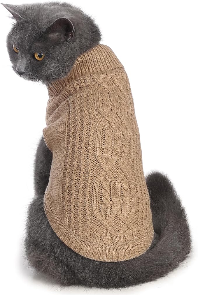 Cat Sweater Keep Your Pets Cozy, 16 Color Turtleneck Knitted Sleeveless Cat by Jnancun