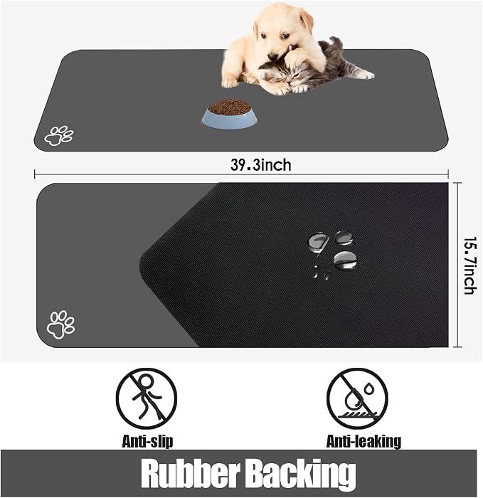Large Pet Feeding Mat, Bohemia Absorbent Quick Dry Dog Mat - Image 3