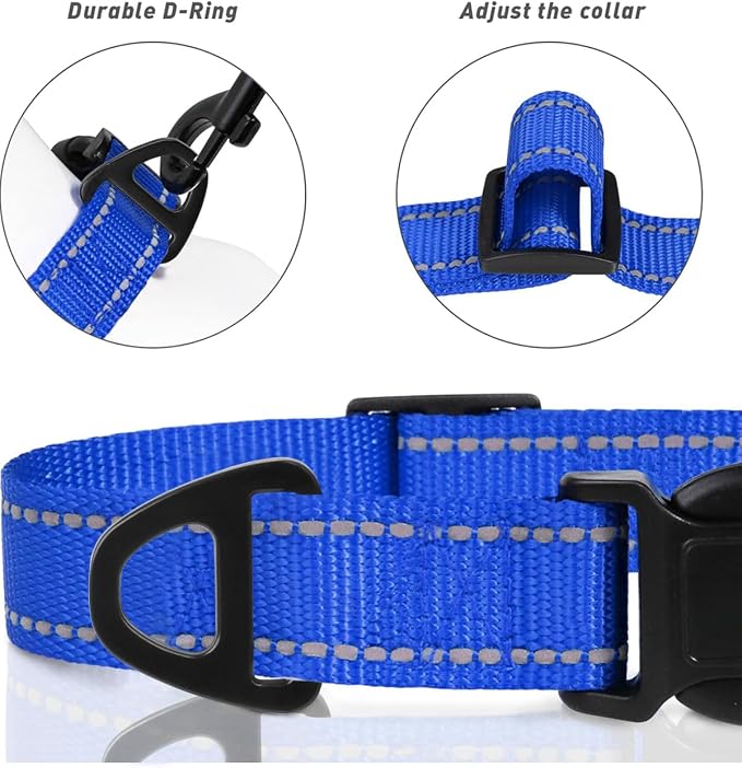 TagME Reflective Nylon Dog Collars, Adjustable Classic Pet Collar - Image 3