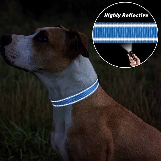 TagME Samll Dog Collars, Adjustable Reflective Nylon Pet Collar - Image 5
