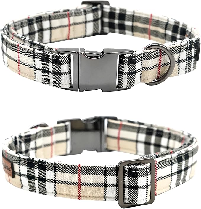 Bow Dog Collar-Plaid Pet Collar Cute Pet Bow Soft Girl or Boy Dog Collars - Image 4