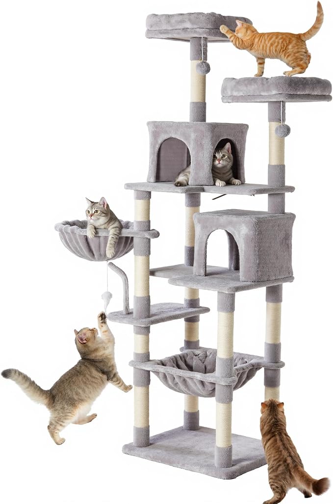 Sweetcrispy 71 inch Cat Tree Tower, Large Multi Level Cat Climbing Tower by Sweetcrispy