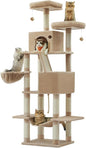 Feandrea Cat Tree, 81.1-Inch Large Cat Tower, 2 Perches, 2 Caves, Camel Brown by FeandreabySONGMICSHOME