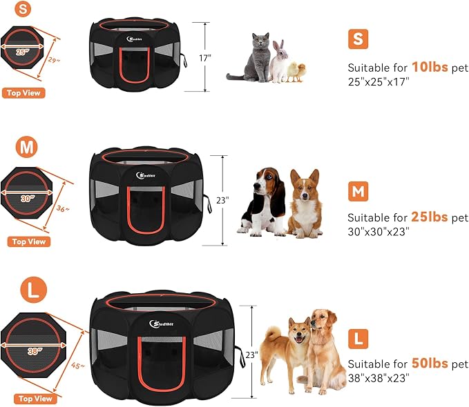 Dog Playpen, Large Puppy Pet Playpen, Dog Crate Tent Cage Indoor/Outdoor - Image 8