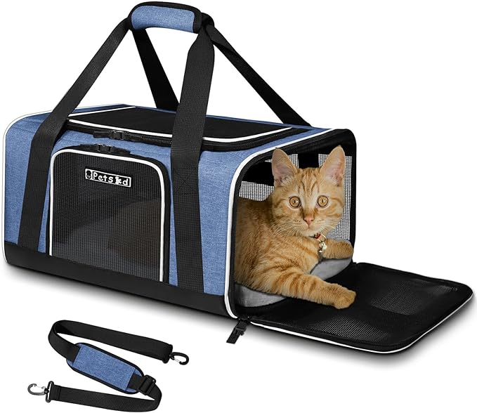 Petskd Pet Carrier 17x11x9.5 Alaska Airline Approved, Pet Travel Carrier Bag by Petskd