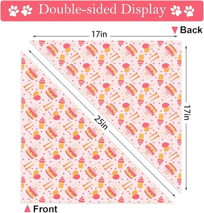 Birthday Dog Bandanas, Double Side Reversible Large Pet Bandanas, Adjustable - Image 4