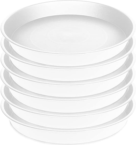 6 Pack of 7 inch Plant Saucer, Heavy Duty Plastic Plant Water Tray 7 inch Round by Bleuhome