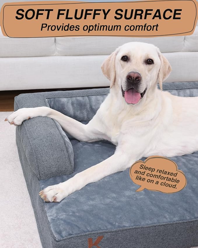 KSIIA Washable Dog Bed XXXL Senior Dog, Orthopedic Warm Soft Pet Sofa - Image 6