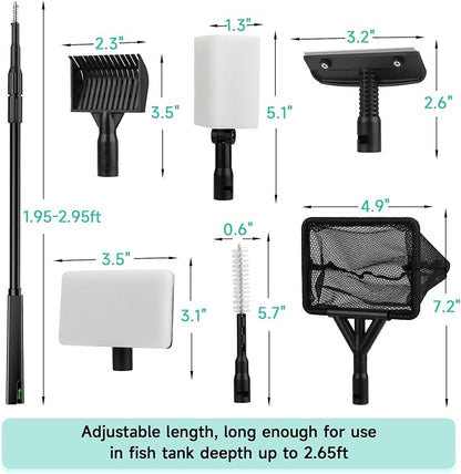 hygger 6-in-1 Aquarium Cleaning Tools, 6 Clean Heads - Image 5