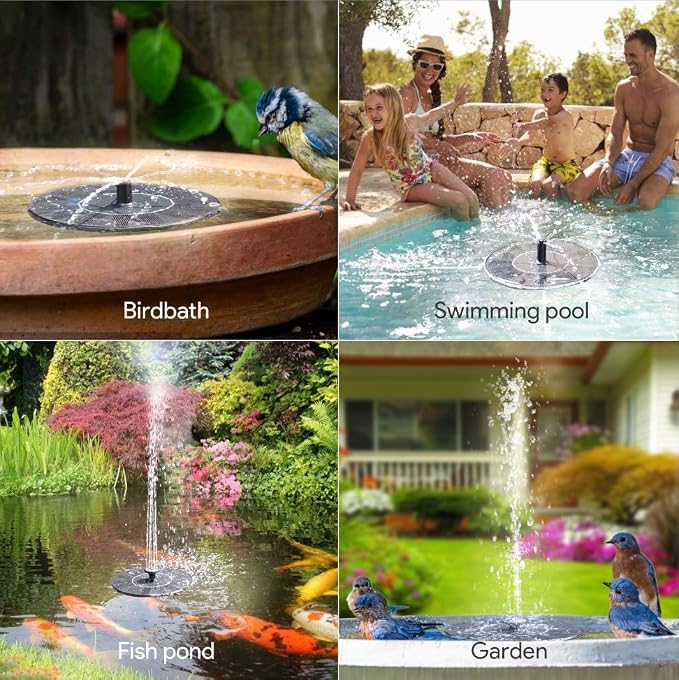 Solar Fountain, Floating Solar Powered Water Fountain Pump - Image 8