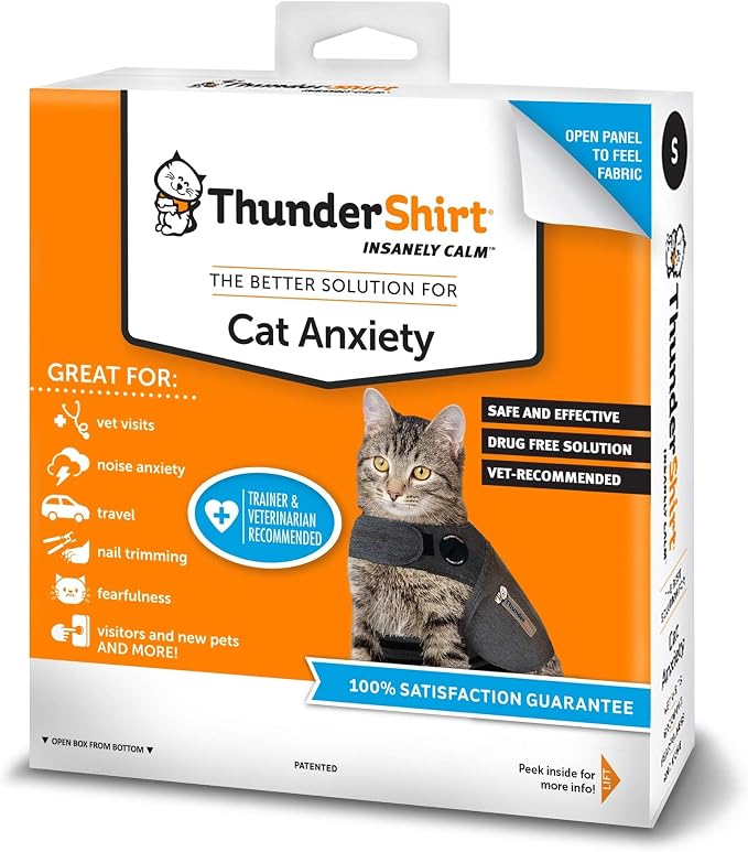ThunderShirt Classic Cat Anxiety Jacket, Solid Gray - Image 2