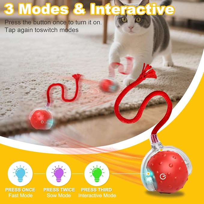 2-Pack Interactive Cat Toys Ball - Image 2