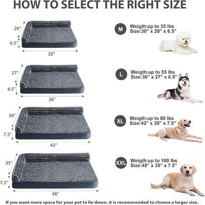 BFPETHOME Extra Large Orthopedic Dog Bed, L-Shaped Pet Bed - Image 5
