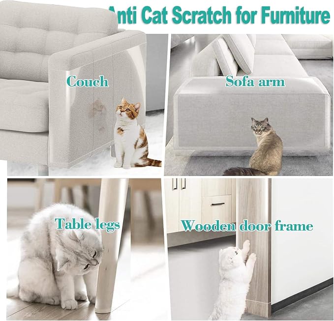 197"x12" Self-Adhesive Cat Scratch Protector Tape, Anti-Claw Couch Furniture - Image 3