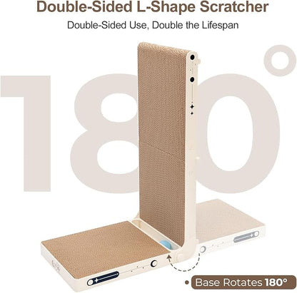 Cat Scratcher, 25.3 Inch Double Sided L Shape Cat Scratching Board, No Assembly - Image 4