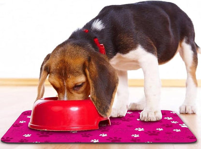 Dog Food Mat, Absorbent Water Bowl Mats Cat Pet Feeding Placemats Pink 24 * 32 - Image 6